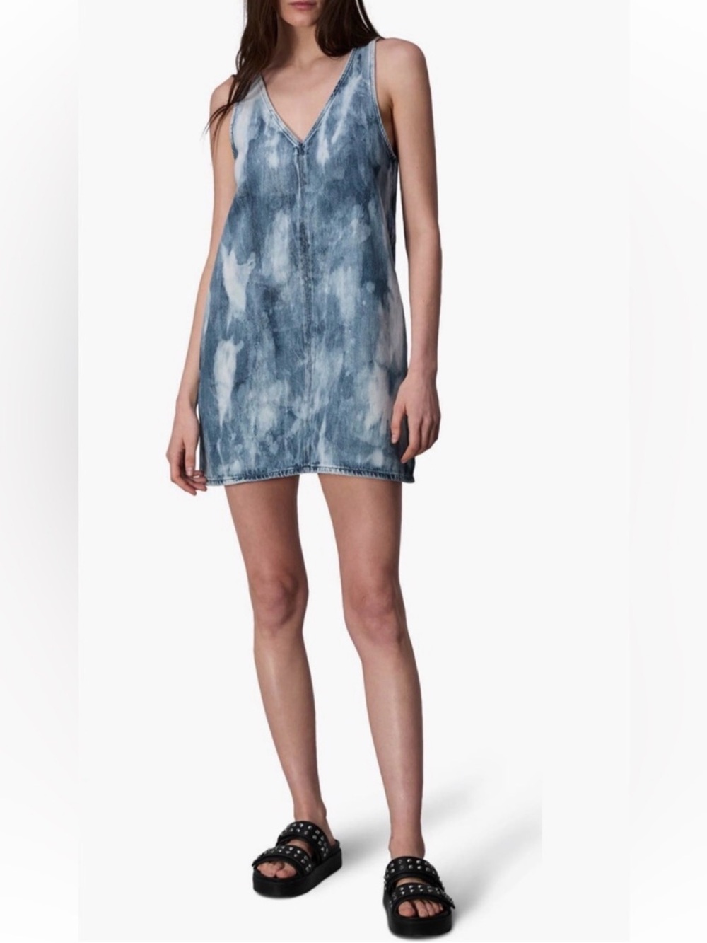 rag & bone Blue Tie-Dye Mini Dress